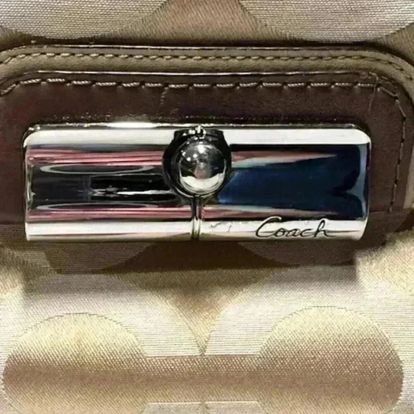 Coach Kristin Op Art Sateen Zip Top Tote Shoulder Bag #16813 - Picture 6 of 16